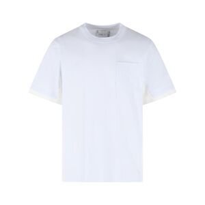 Sacai White Cotton T-Shirt Men